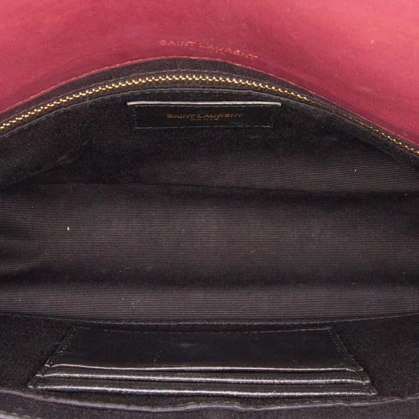 Saint Laurent Medium Lambskin Jamie Patchwork Shoulder Bag Red Leather Good condition - Model View