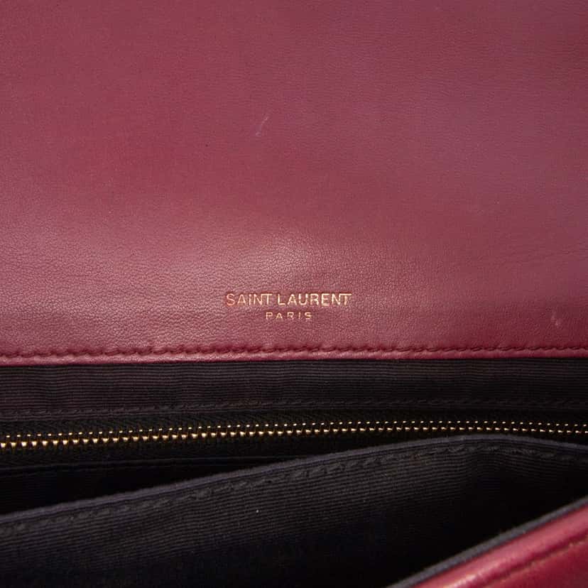 Saint Laurent Medium Lambskin Jamie Patchwork Shoulder Bag Red Leather Good condition - Box View