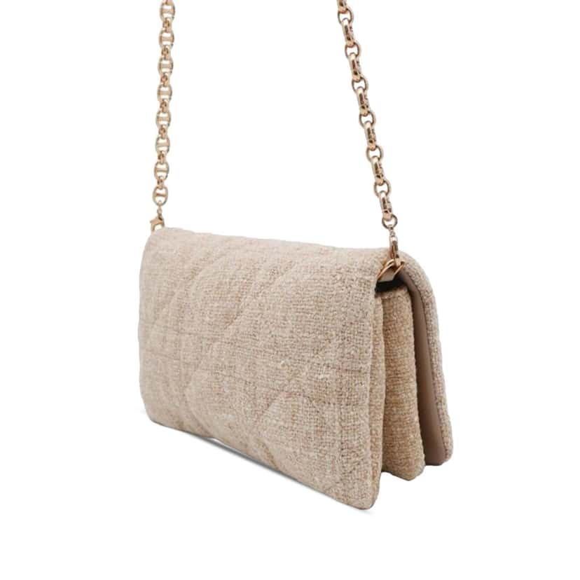 Dior Small Tweed Macrocannage Caro Bag Pink Tweed Good condition - Back View