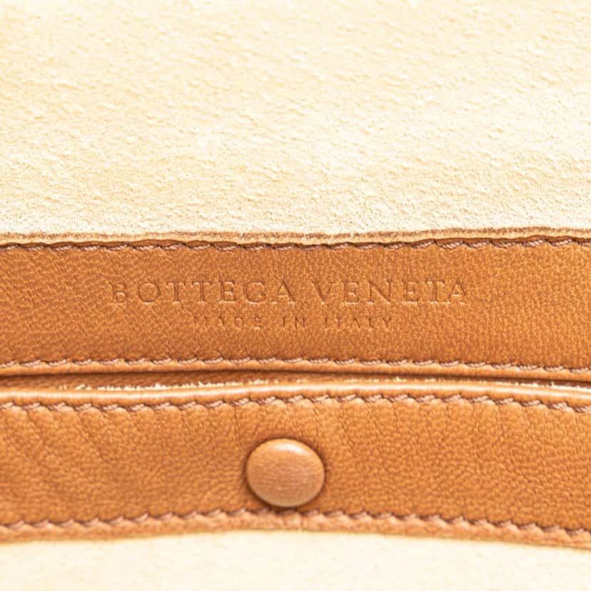 Bottega Veneta Velvet Trimmed Nappa Intrecciato Frame Bag Brown Leather Good condition - Box View