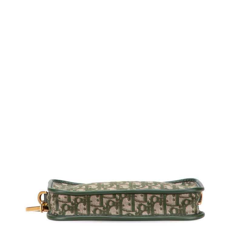 Dior Oblique Canvas Diorquake Clutch Green Canvas Good condition - Inside View