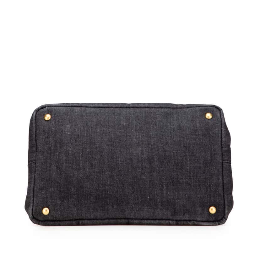 Prada Denim Canapa Logo Satchel Grey Denim Good condition - Inside View