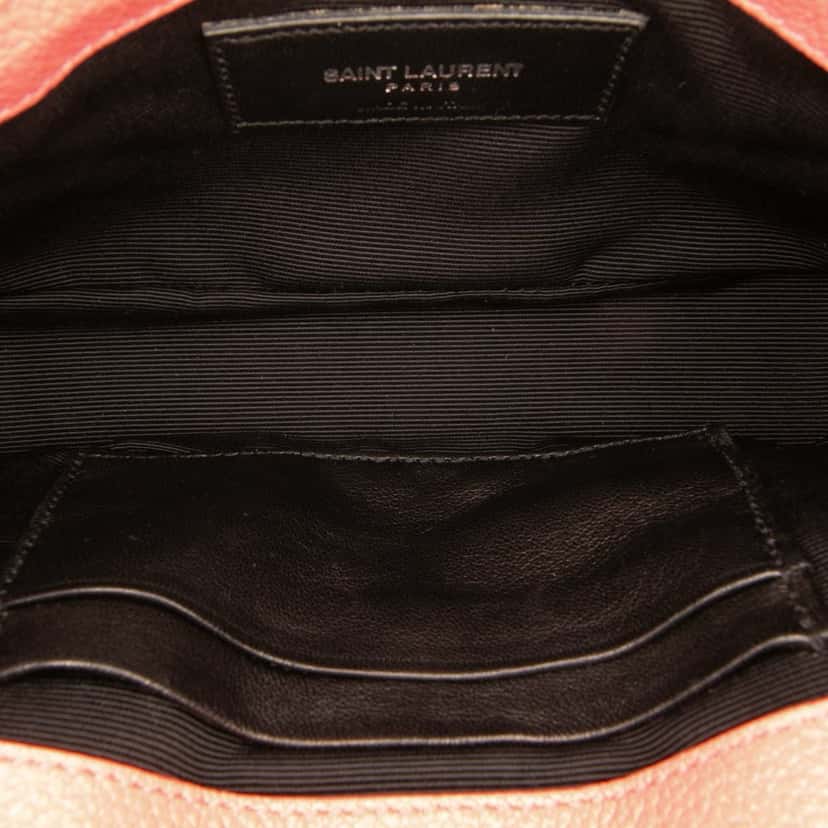Saint Laurent Baby Grained Calfskin Chevron Classic Monogram Chain Bag Pink Leather Good condition - Model View