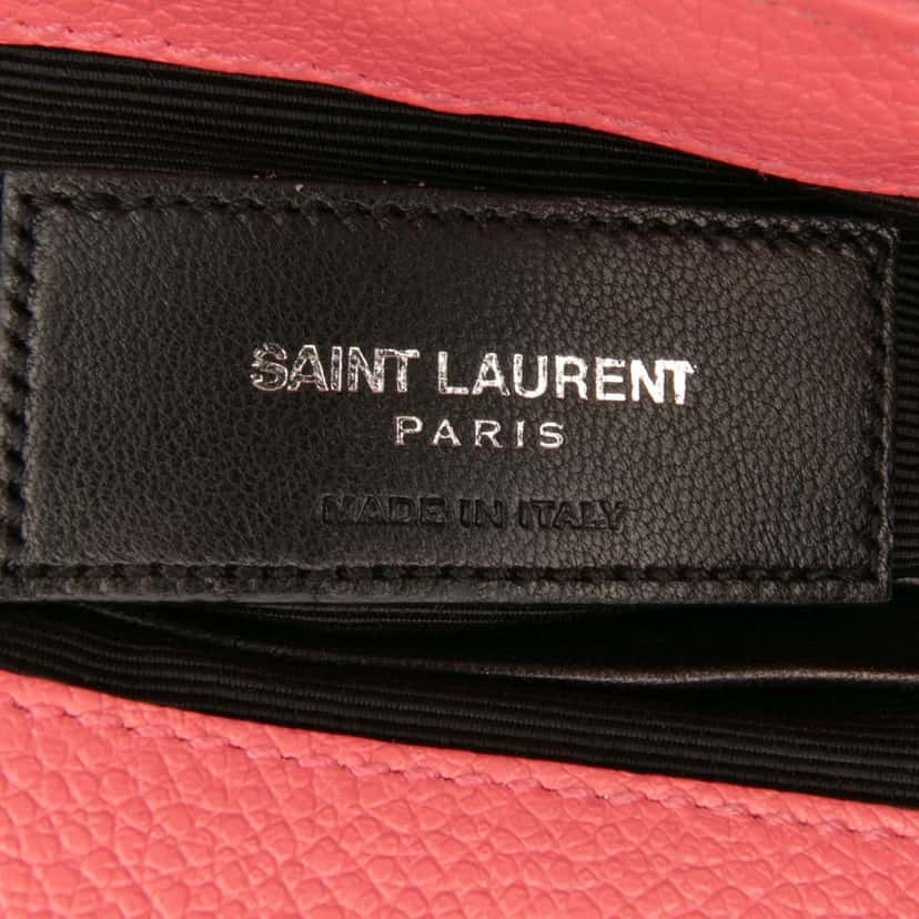 Saint Laurent Baby Grained Calfskin Chevron Classic Monogram Chain Bag Pink Leather Good condition - Box View