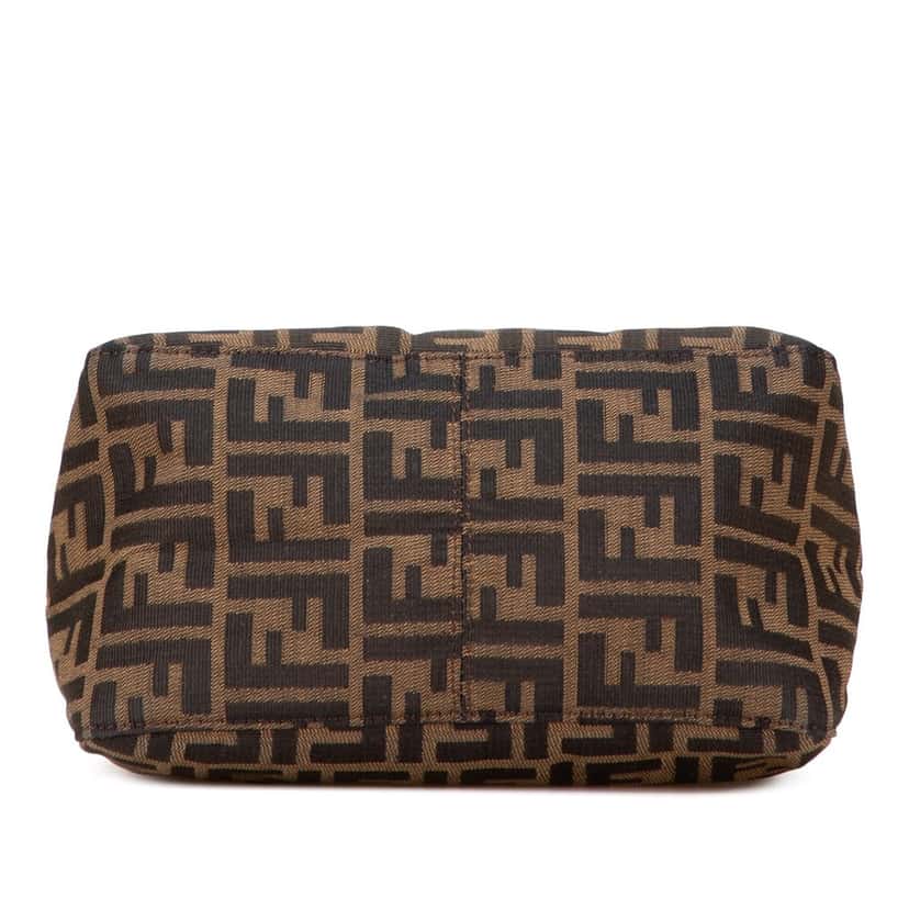 Fendi Zucca Canvas Double Flap Shoulder Bag Brown Canvas Good condition - Inside View