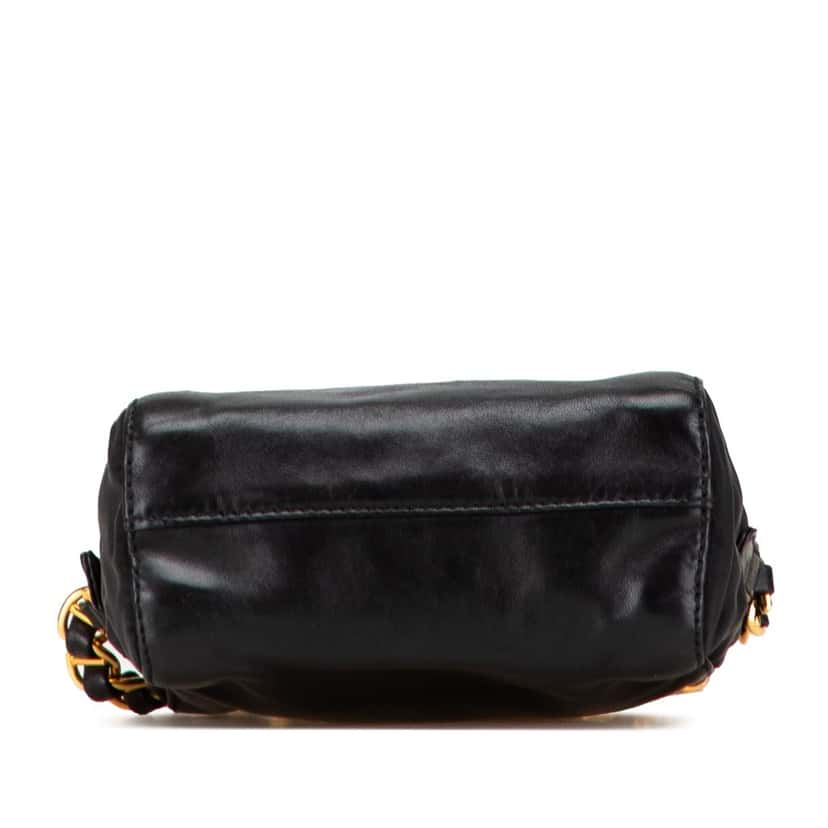 Prada Tessuto Trimmed Nappa Chain Crossbody Black Leather Good condition - Inside View