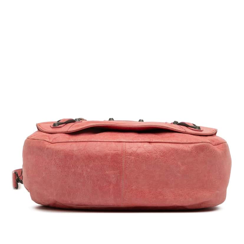 Balenciaga Lambskin Motocross Classic Folk Messenger Bag Pink Leather Good condition - Inside View