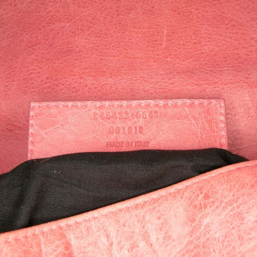 Balenciaga Lambskin Motocross Classic Folk Messenger Bag Pink Leather Good condition - Box View