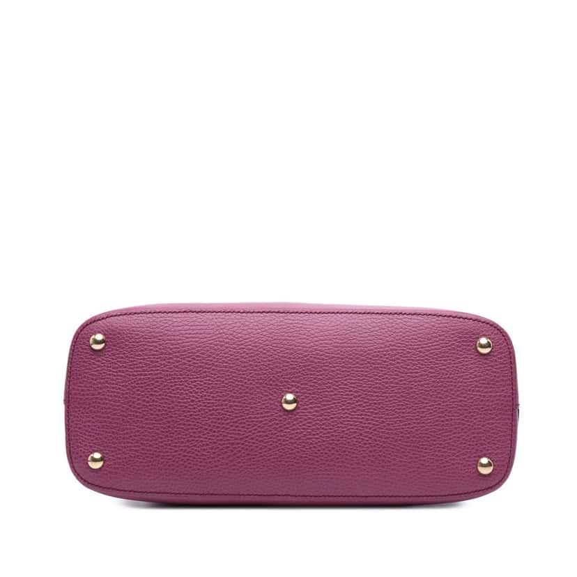 Gucci Dollar Calfskin Lady Dome Satchel Purple Leather Good condition - Inside View