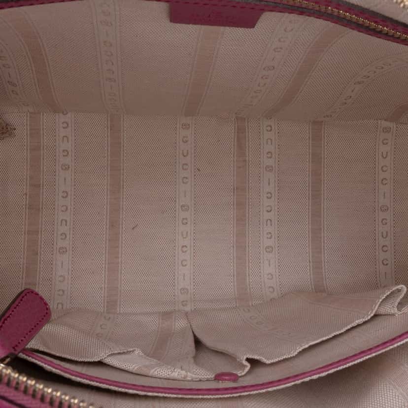 Gucci Dollar Calfskin Lady Dome Satchel Purple Leather Good condition - Model View