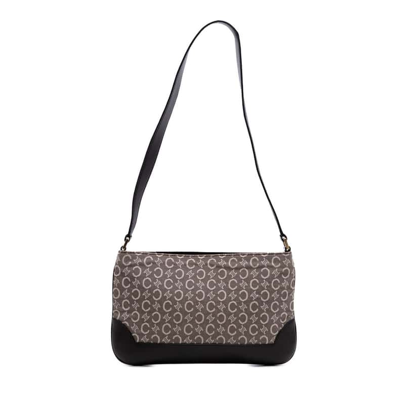 Celine C Macadam Canvas Shoulder Bag Brown Canvas Good condition - Front View
