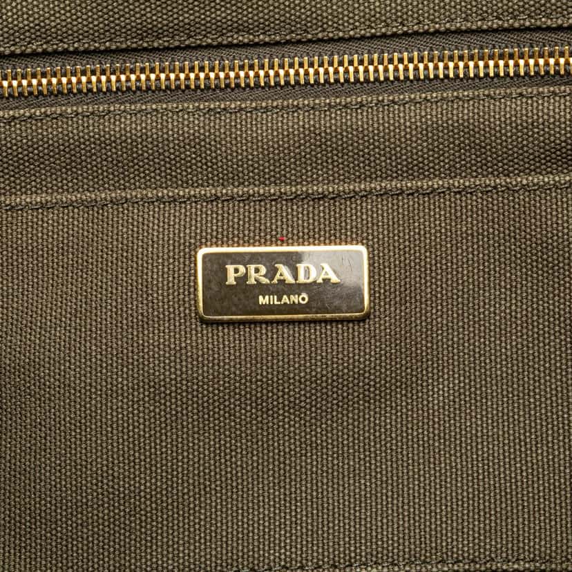 Prada Canvas Canapa Logo Satchel Brown Canvas Good condition - Box View