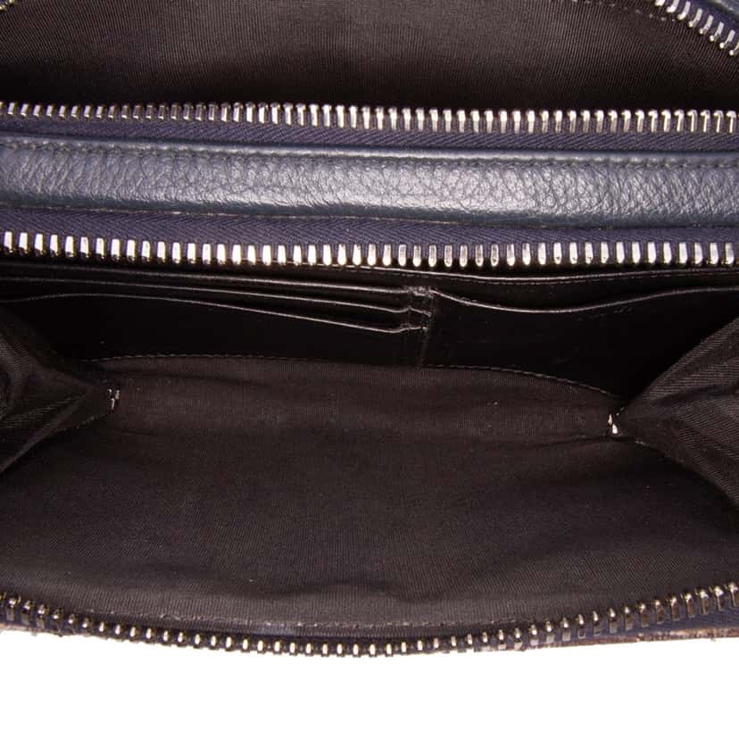 Dior Oblique Canvas Zipped Pouch with Strap Black Canvas Good condition - Model View