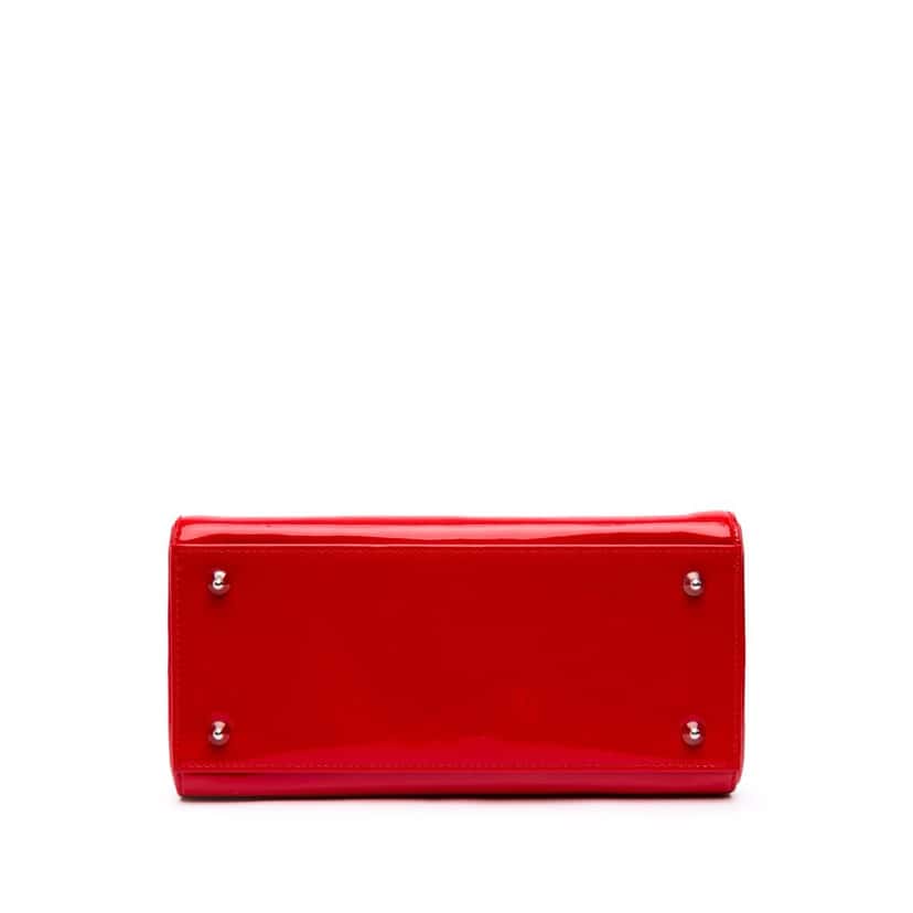 Dior Medium Patent Lady Dior Red Leather Good condition - Inside View
