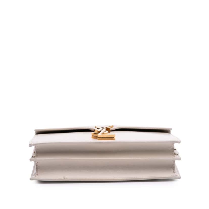Saint Laurent Calfskin Monogram Cassandra Clasp Bag White Leather Good condition - Inside View