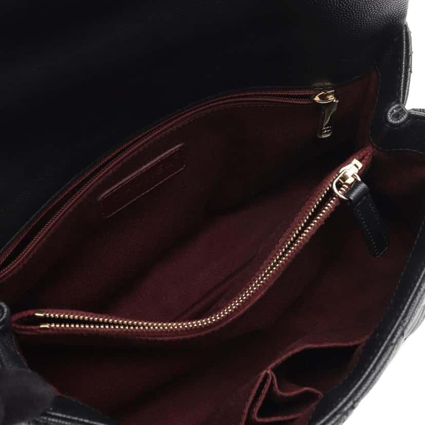 Chanel Small Caviar Coco Top Handle Bag Black Leather Good condition - Inside View