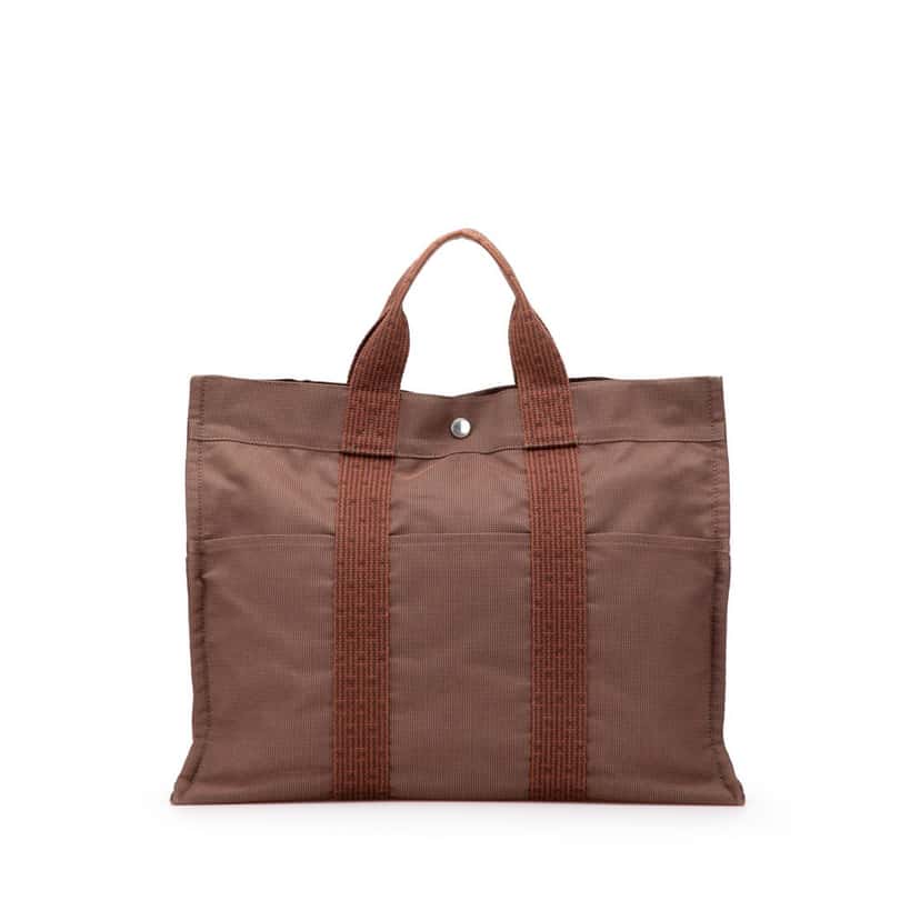 Hermès Canvas Herline MM Brown Canvas Good condition - Front View