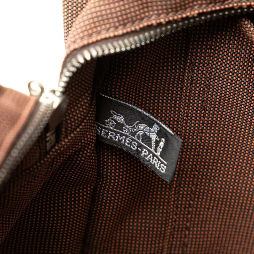 Hermès Canvas Herline MM Brown Canvas Good condition - Box View