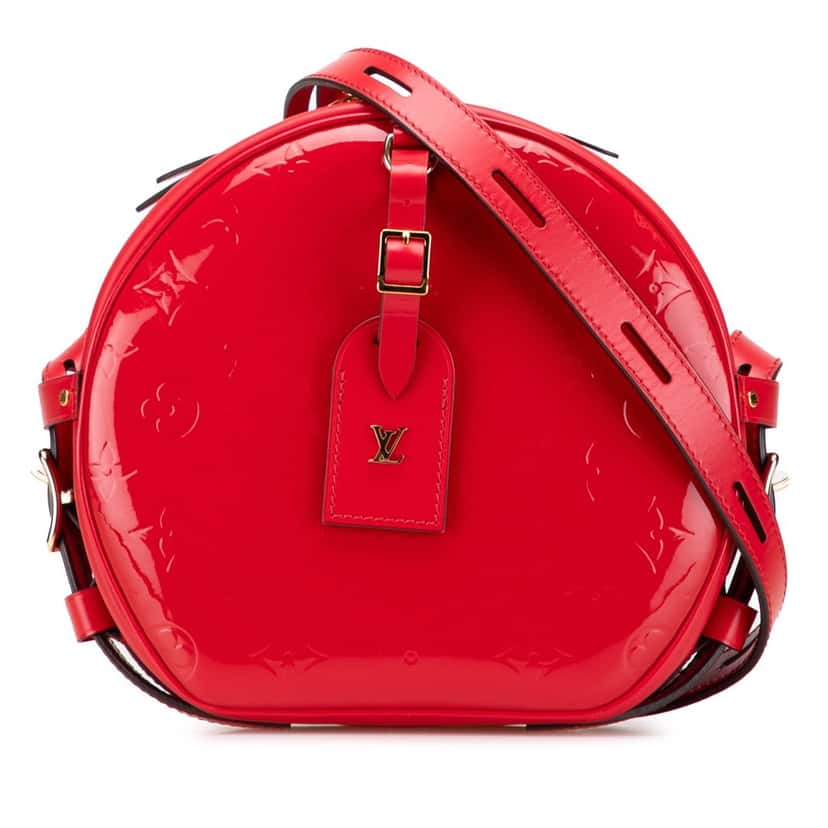 Louis Vuitton Monogram Vernis Boite Chapeau Souple MM Red Leather Good condition - Front View