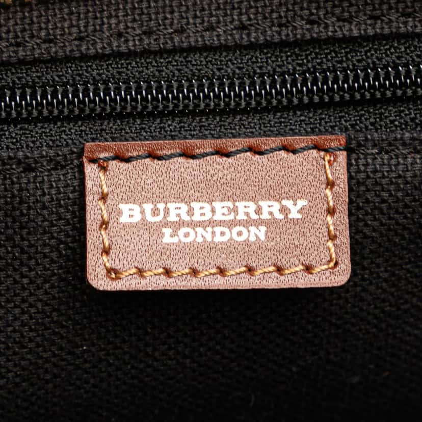 Burberry Haymarket Check Coated Canvas Tote Brown Canvas Good condition - Box View