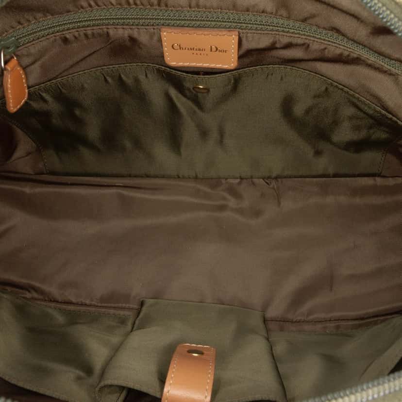 Dior Diorissimo Canvas Double Saddle Bowler Bag Green Canvas Good condition - Model View
