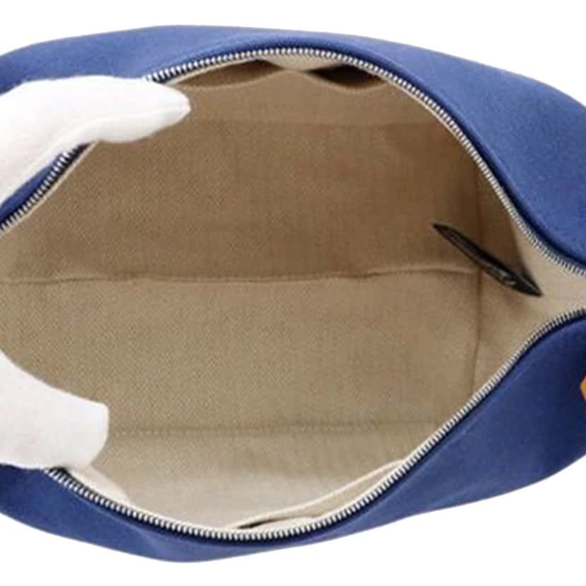 Hermès Small Toile Bride A Brac Case Blue Canvas Good condition - Model View