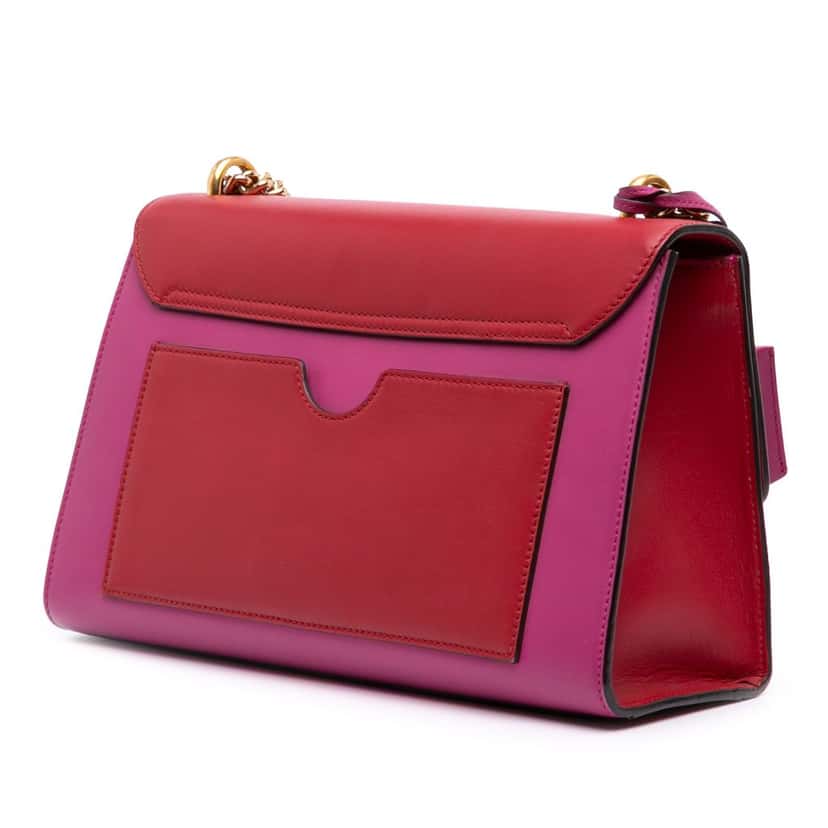 Gucci Medium Bicolor Leather Padlock Shoulder Bag Pink Leather Good condition - Back View
