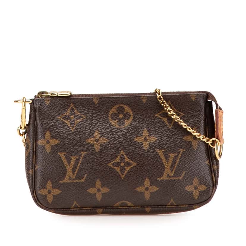 Louis Vuitton Monogram Mini Pochette Accessoires Brown Canvas Very good condition - Front View