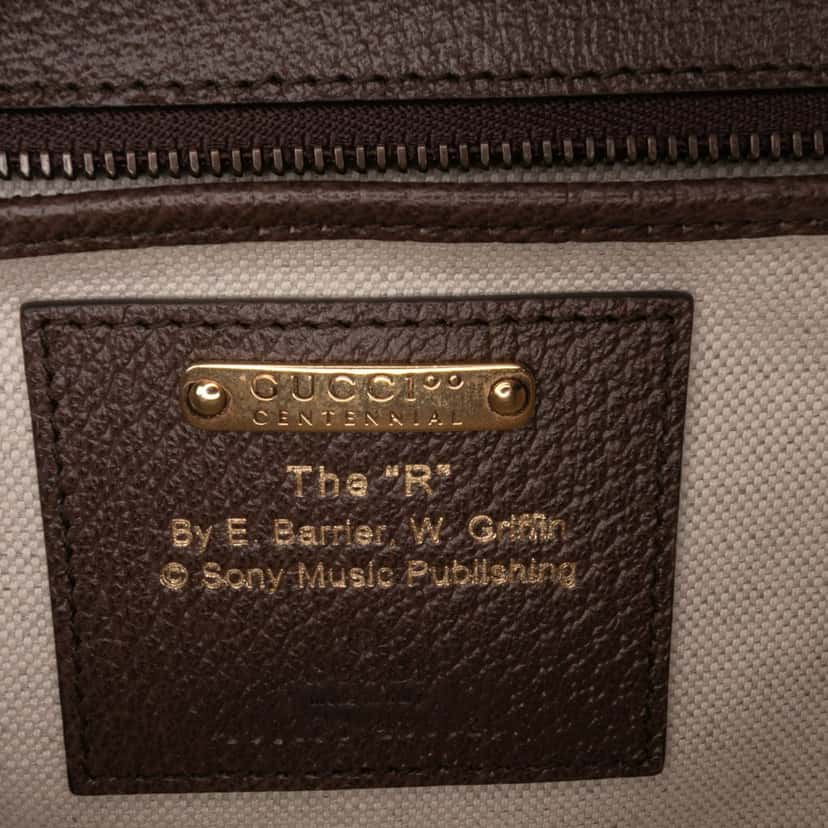 Gucci 100th Anniversary Medium Canvas 1947 Bamboo Top Handle Bag Brown Canvas Good condition - Box View