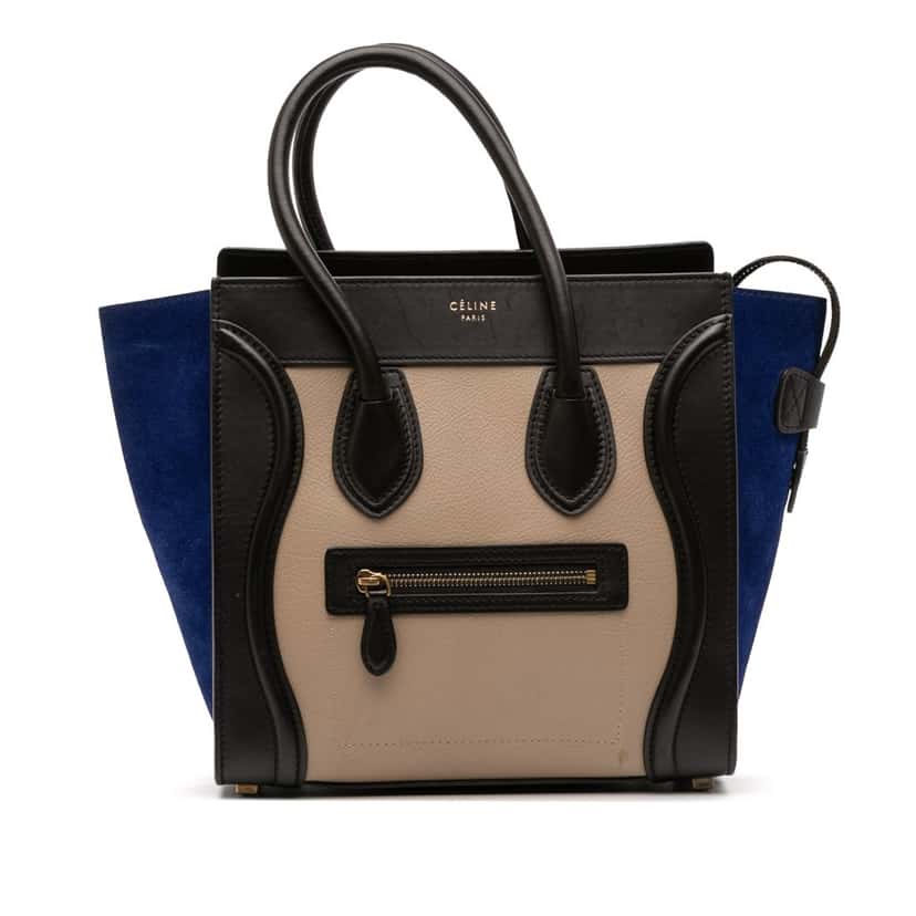 Celine Micro Tricolor Leather Luggage Tote Brown Leather Good condition - Front View