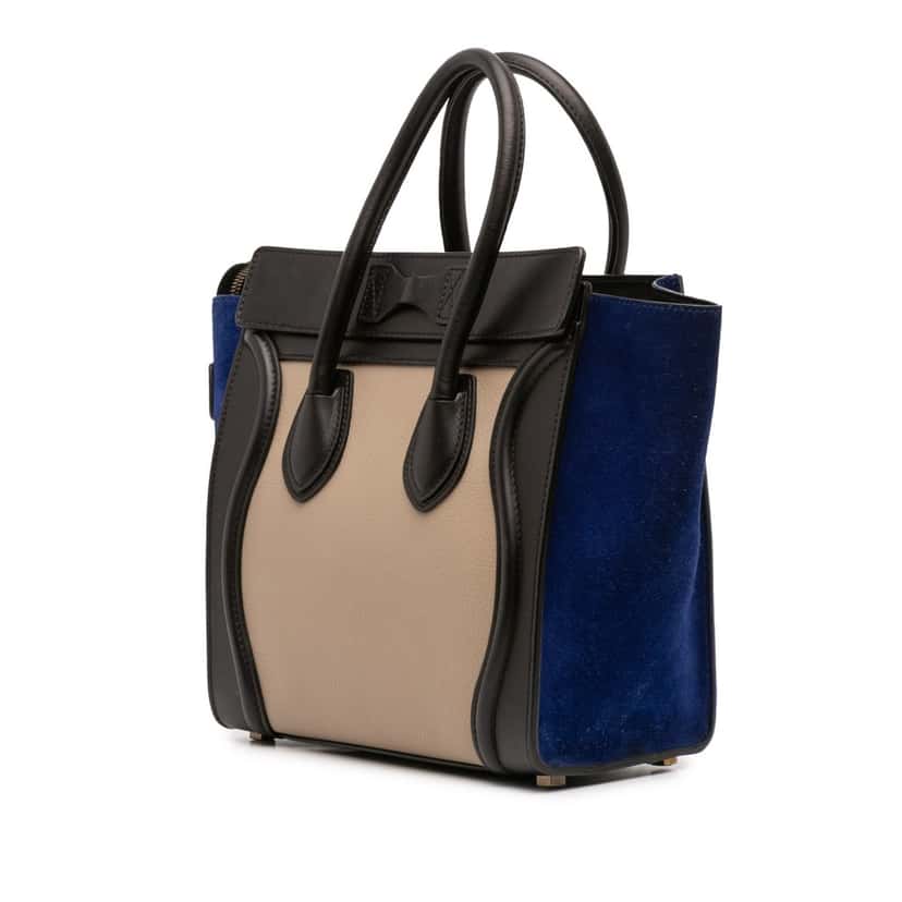 Celine Micro Tricolor Leather Luggage Tote Brown Leather Good condition - Back View