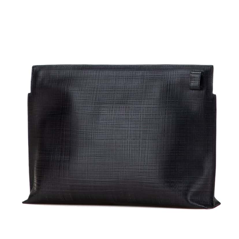 Loewe Leather Anagram T Clutch Black Leather Good condition - Back View