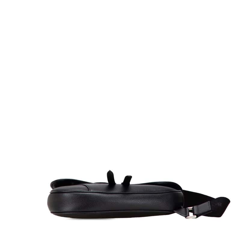 Dior Kim Jones Grained Calfskin Saddle Bag Black Leather Good condition - Inside View