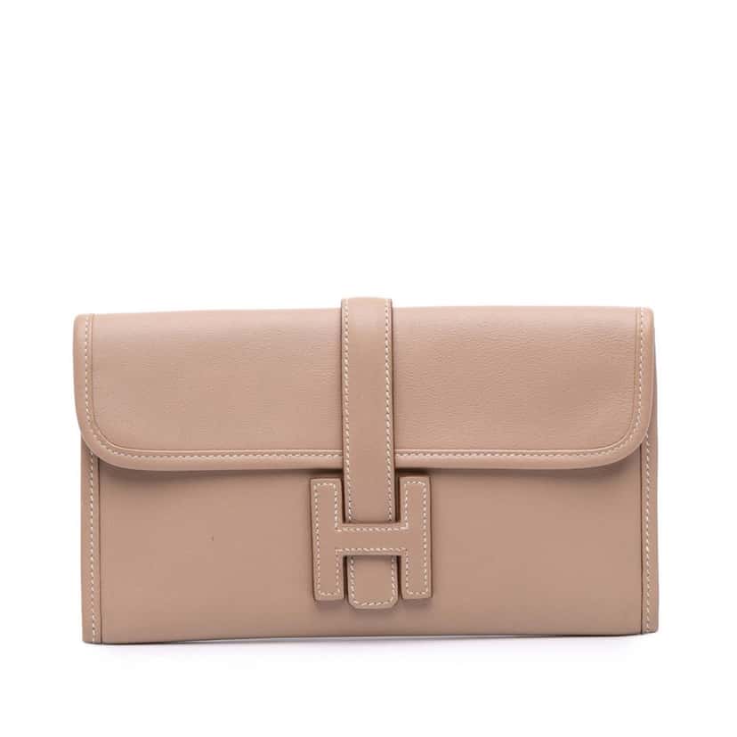 Hermès Swift Jige Duo Brown Leather Good condition - Front View