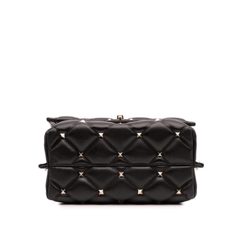 Valentino Lambskin VLTN Candystud Top Handle Bag Black Leather Good condition - Inside View