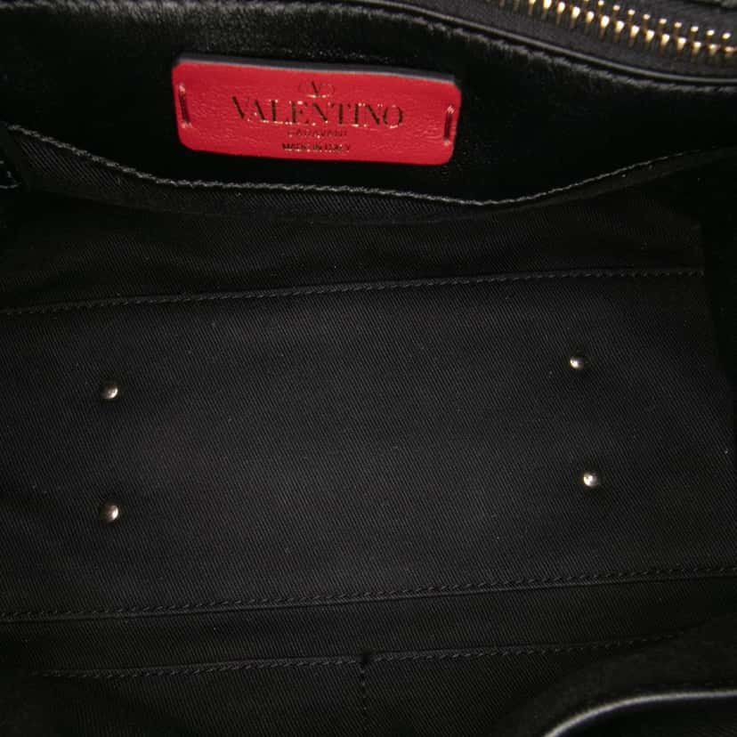Valentino Lambskin VLTN Candystud Top Handle Bag Black Leather Good condition - Model View