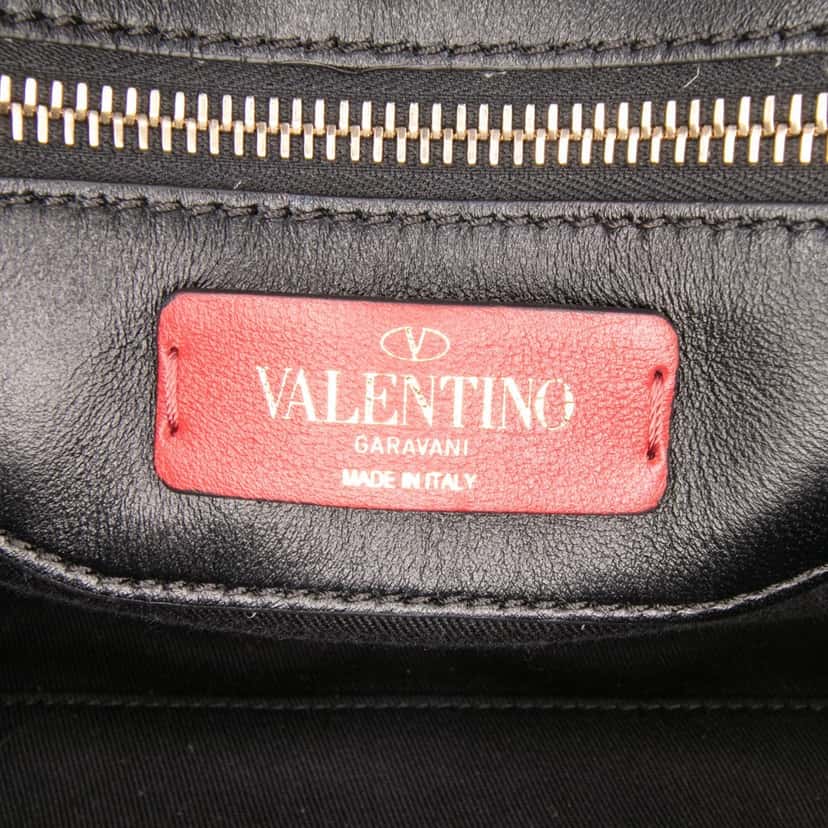 Valentino Lambskin VLTN Candystud Top Handle Bag Black Leather Good condition - Box View