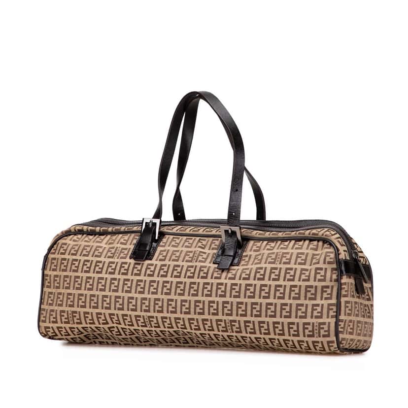 Fendi Zucchino Canvas Handbag Brown Canvas Good condition - Back View