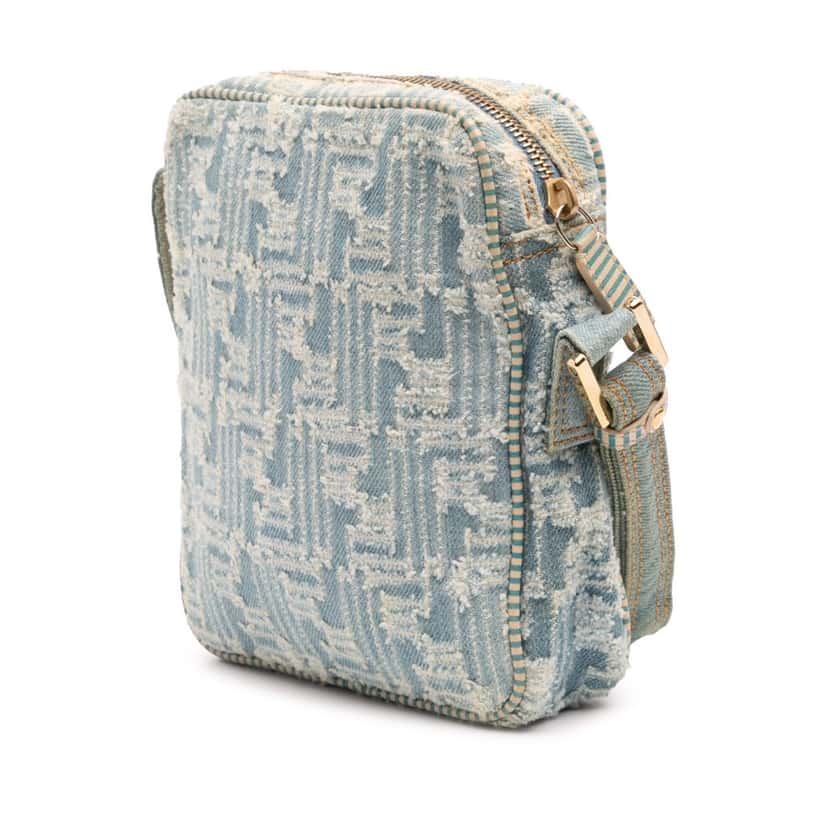 Fendi Zucca Denim Crossbody Blue Canvas Very good condition - Back View