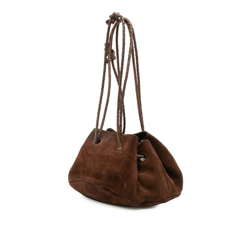 Bottega Veneta Suede Bucket Bag Brown Leather Good condition - Back View