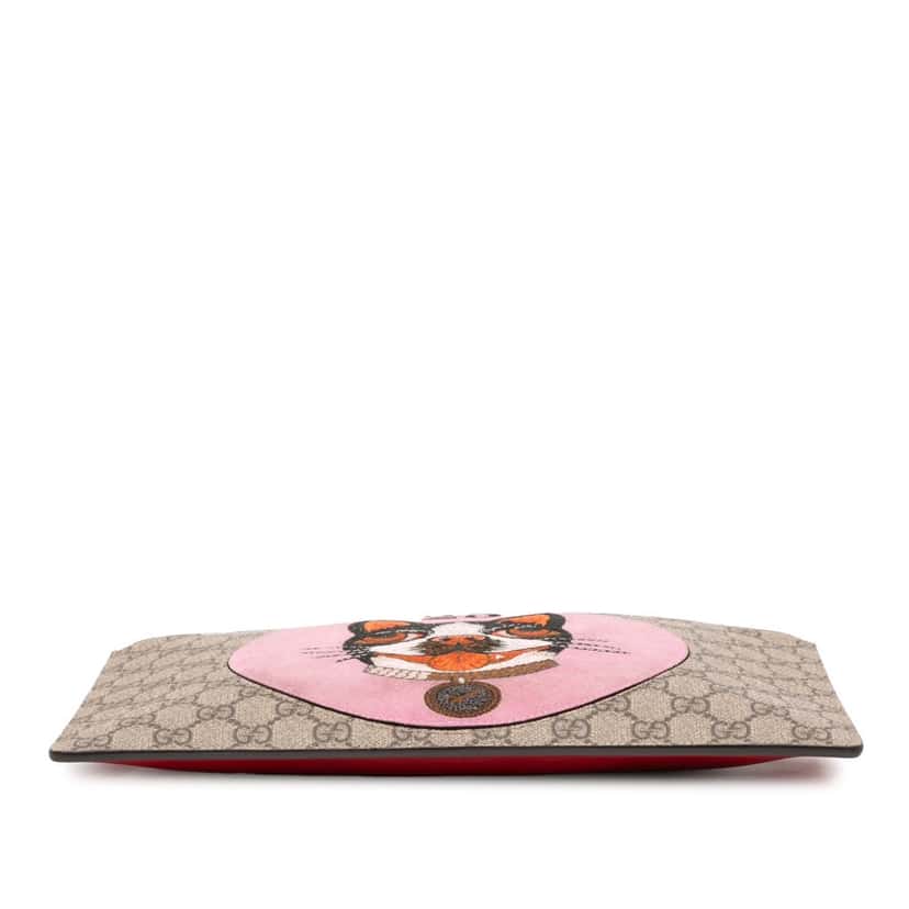 Gucci GG Supreme Bosco Clutch Brown Canvas Good condition - Inside View