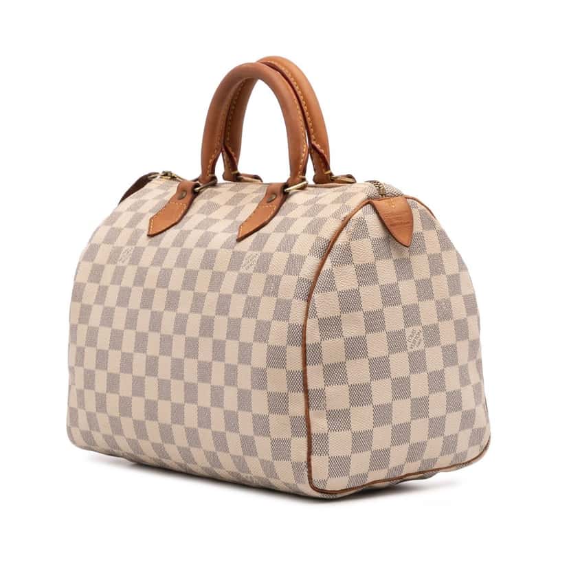 Louis Vuitton Damier Azur Speedy 30 White Canvas Good condition - Back View