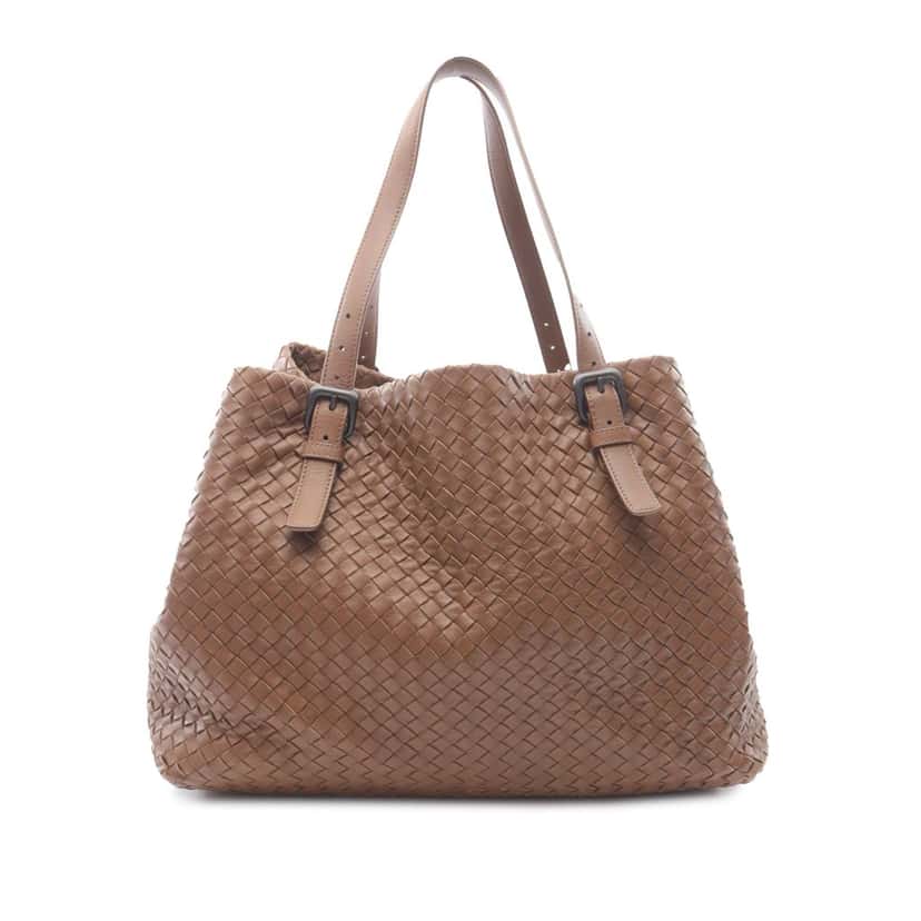 Bottega Veneta Large Nappa Intrecciato Cesta Tote Brown Leather Good condition - Front View