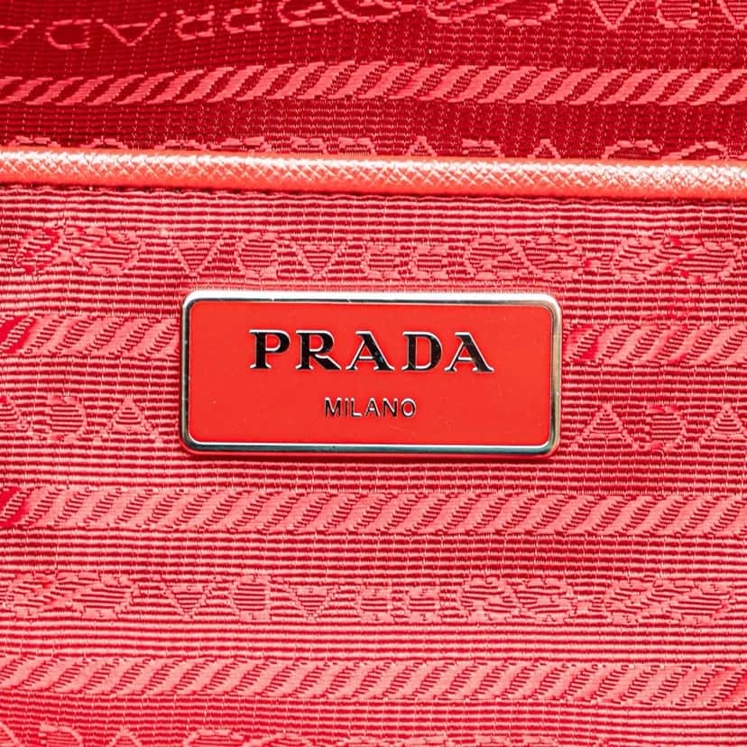 Prada Saffiano Trimmed Tessuto Open Convertible Tote Red Good condition - Box View