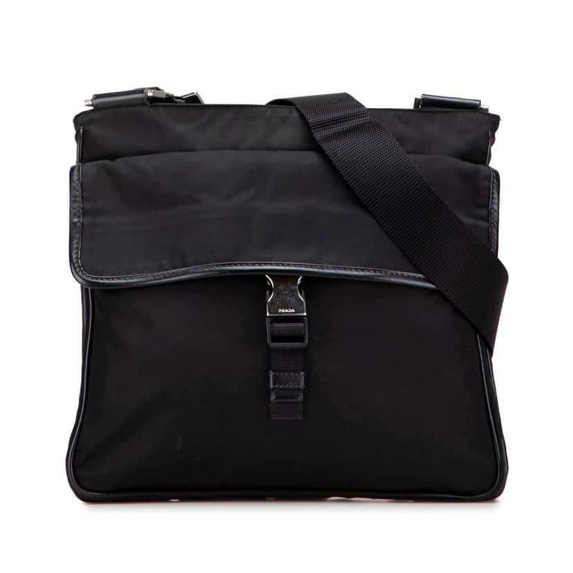 Prada Tessuto Zip Top Crossbody Black Very good condition - Front View