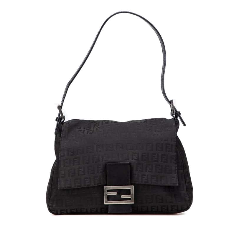 Fendi Zucchino Canvas Mamma Forever Black Canvas Good condition - Front View