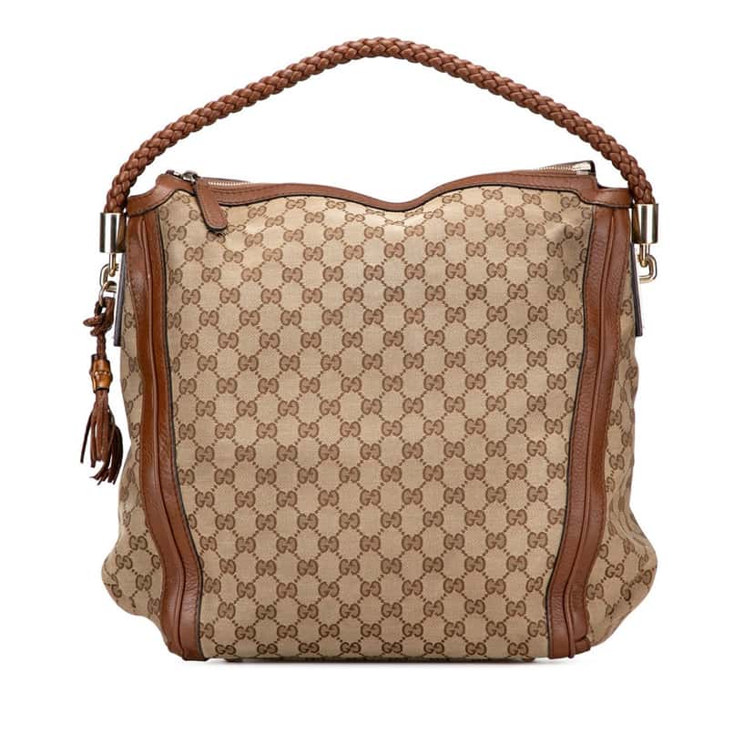Gucci Large GG Canvas Bella Tote Brown Canvas Good condition - Front View