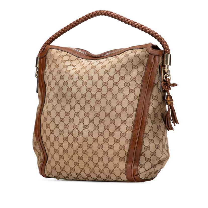 Gucci Large GG Canvas Bella Tote Brown Canvas Good condition - Back View