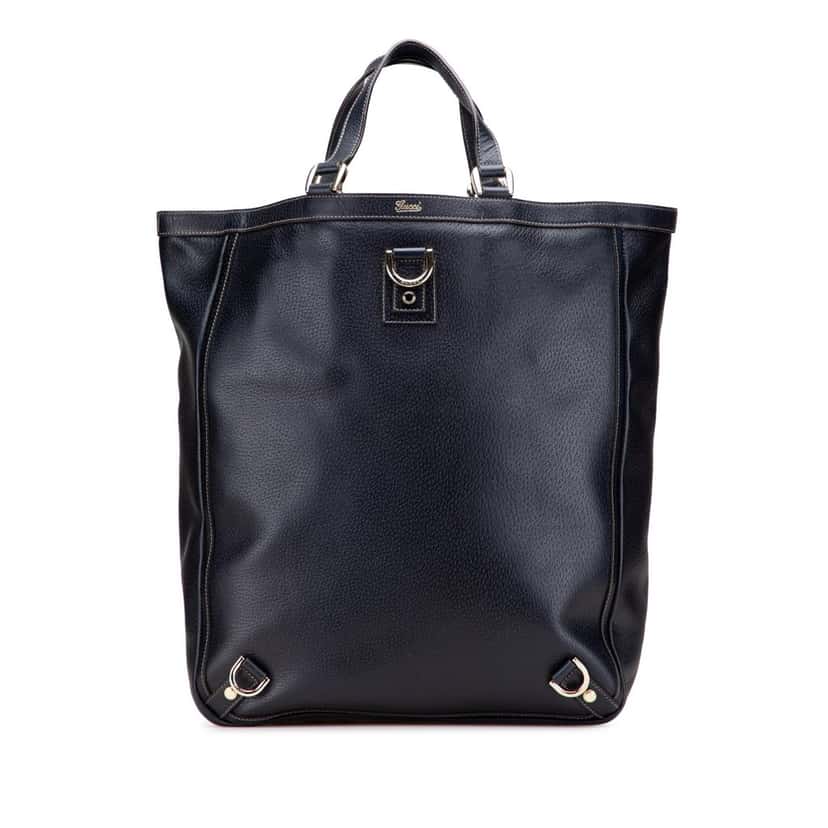 Gucci Calfskin Abbey D Ring Tote Blue Leather Good condition - Front View