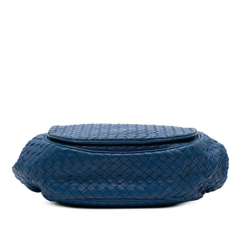 Bottega Veneta Nappa Intrecciato Flap Crossbody Blue Leather Good condition - Inside View